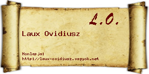 Laux Ovidiusz névjegykártya